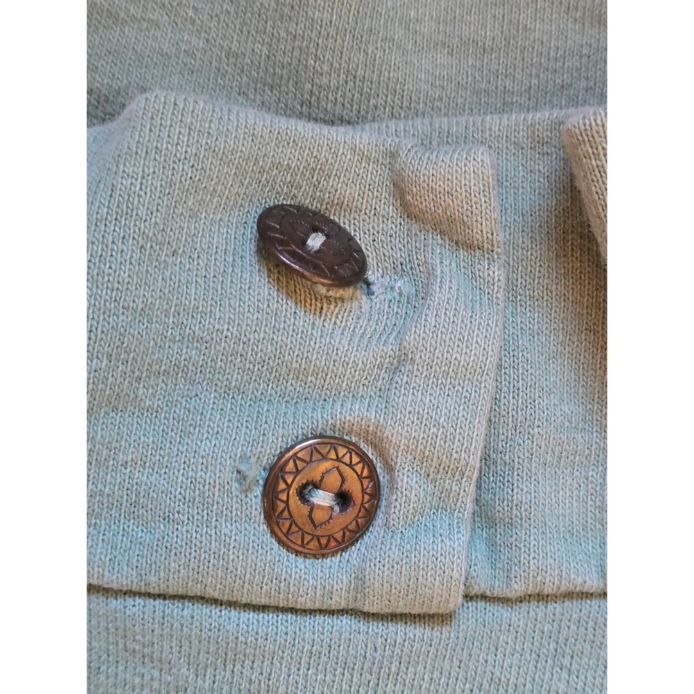 Vintage Tom Tom California Sage Green Cotton Mock Neck Button Pullover Top L USA - Picture 4 of 5